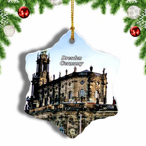 Germany Dresden Castle Christmas Ornament 3 Inches Snow