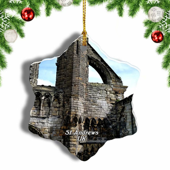 UK England St Andrews Cathedral Christmas Ornament 3 Inches Snow