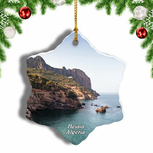 Algeria Bejaia Christmas Ornament 3 Inches Snow