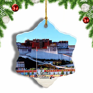 China Lhasa Christmas Ornament 3 Inches Snow