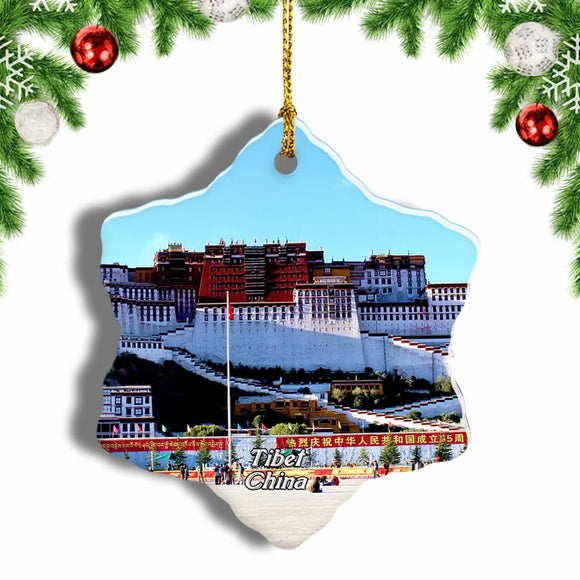 China Lhasa Christmas Ornament 3 Inches Snow