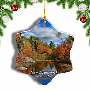 Canada New Brunswick Christmas Ornament 3 Inches Snow