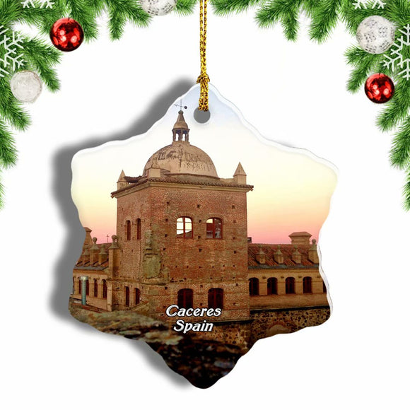 Spain Mayoralgo Palace Caceres Christmas Ornament 3 Inches Snow