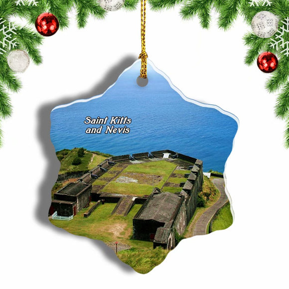 Brimstone Hill Fortress National Park Saint Kitts and Nevis Christmas Ornament 3 Inches Snow