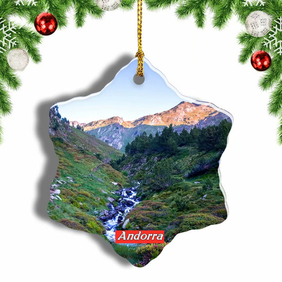 Andorra Moutain Christmas Ornament 3 Inches Snow