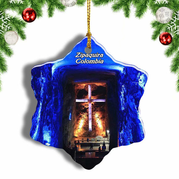 Colombia Zipaquira Cathedral Christmas Ornament 3 Inches Snow