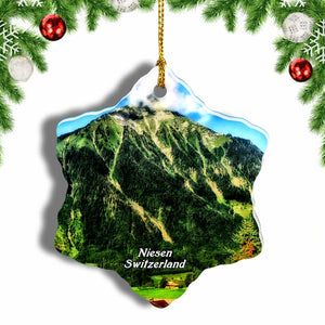 Switzerland Niesen Christmas Ornament 3 Inches Snow