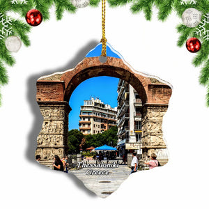 Greece Arch of Galerius Thessaloniki Christmas Ornament 3 Inches Snow