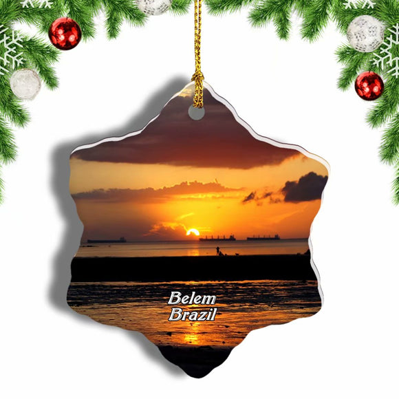 Brazil Beach Belem Christmas Ornament 3 Inches Snow