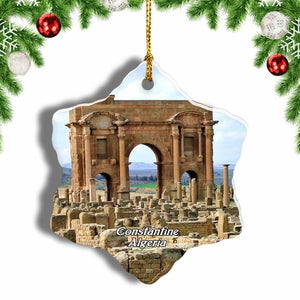 Constantine Algeria Christmas Ornament 3 Inches Snow