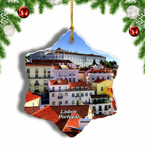 Portugal Alfama Lisbon Christmas Ornament 3 Inches Snow