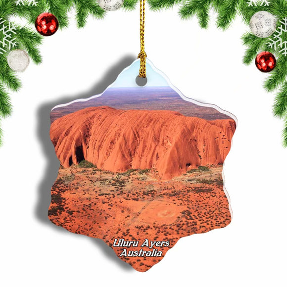 Australia Uluru Ayers Rock Christmas Ornament 3 Inches Snow