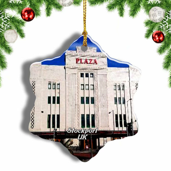 UK England The Plaza Stockport Christmas Ornament 3 Inches Snow