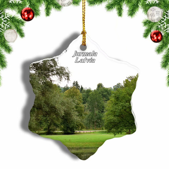 Latvia Dzintari Forest Park Jurmala Christmas Ornament 3 Inches Snow