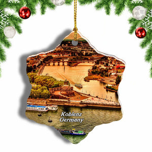 Germany German Corner Koblenz Christmas Ornament 3 Inches Snow