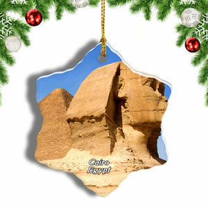 Egypt Great Sphinx of Giza Cairo Christmas Ornament 3 Inches Snow