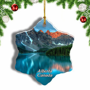 Canada Alberta Banff National Park Peyto Lake Christmas Ornament 3 Inches Snow