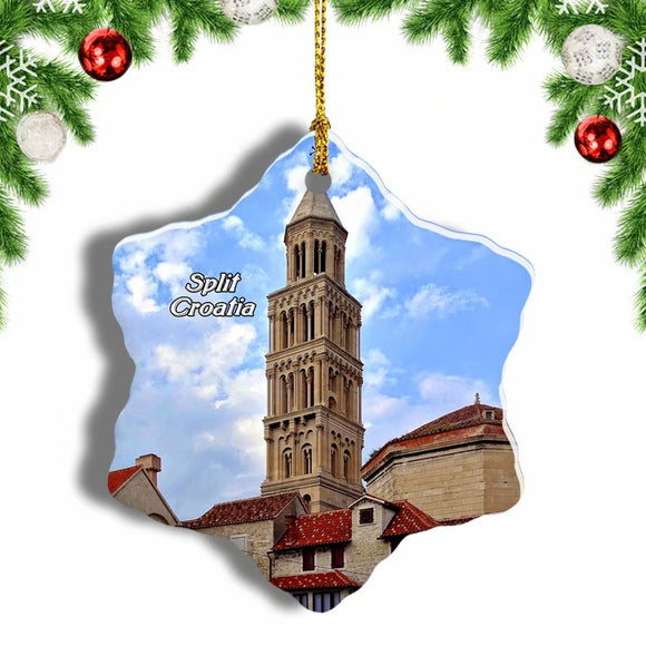 Croatia Diocletian's Palace Split Christmas Ornament 3 Inches Snow