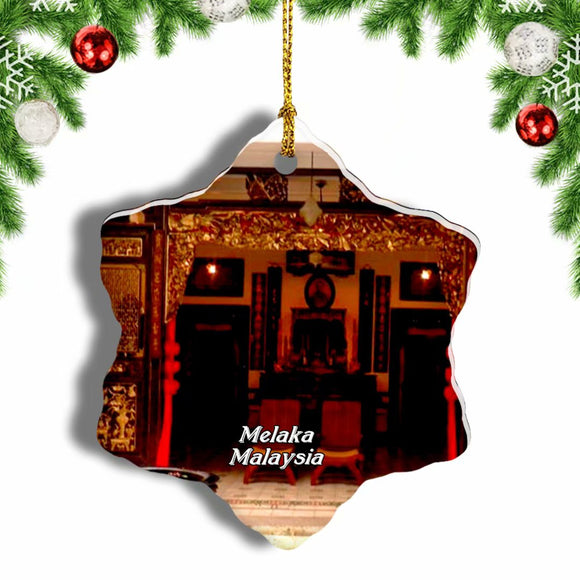 Malaysia Baba & Nyonya Heritage Museum  Melaka Christmas Ornament 3 Inches Snow