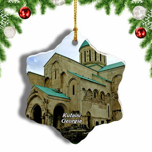 Bagrati Cathedral Kutaisi Georgia Christmas Ornament 3 Inches Snow