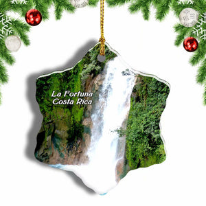 Costa Rica La Fortuna Waterfall La Fortuna Christmas Ornament 3 Inches Snow