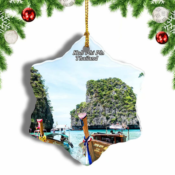 Thailand Phuket Koh Phi Phi Christmas Ornament 3 Inches Snow