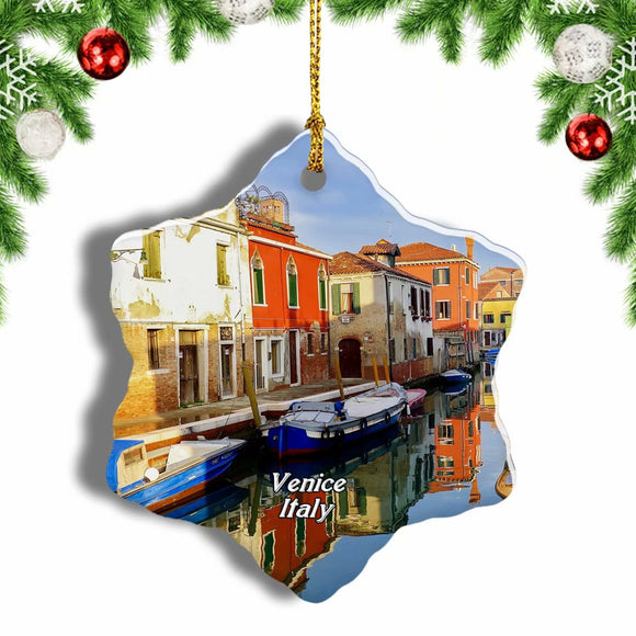 Italy Murano Venice Christmas Ornament 3 Inches Snow