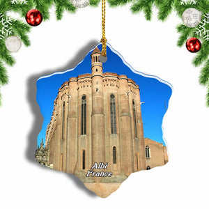 France Sainte-Cecile Cathedral Albi Christmas Ornament 3 Inches Snow