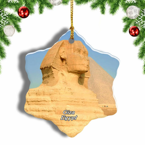 Egypt The Pyramids of Giza Christmas Ornament 3 Inches Snow