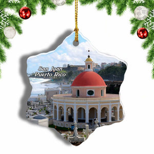 San Juan Puerto Rico Christmas Ornament 3 Inches Snow