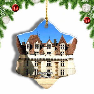 France Chateau de Monbazillac Bergerac Christmas Ornament 3 Inches Snow