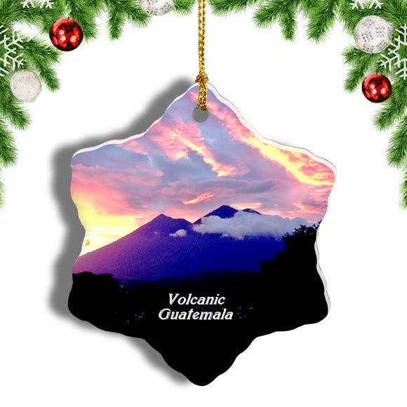 Volcanic Antigua Guatemala Christmas Ornament 3 Inches Snow