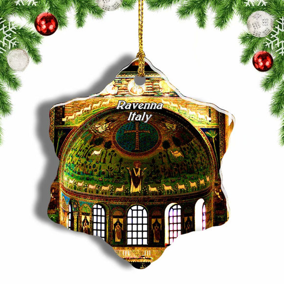 Italy Ravenna Christmas Ornament 3 Inches Snow