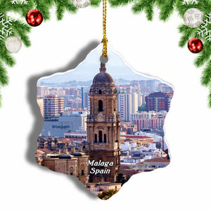 Spain Malaga Cathedral Christmas Ornament 3 Inches Snow