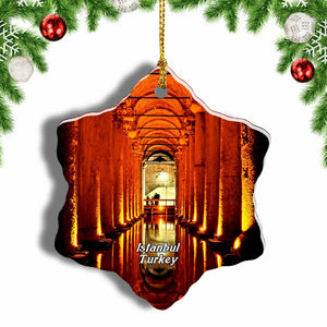 Turkey Basilica Cistern Istanbul Christmas Ornament 3 Inches Snow