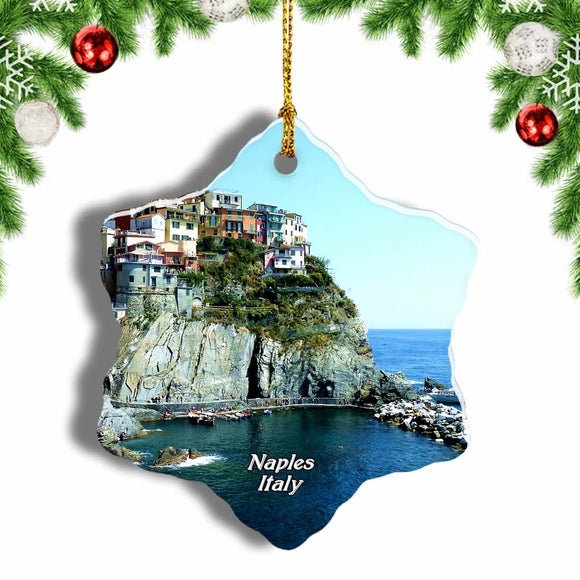 Italy Amalfi Naples Christmas Ornament 3 Inches Snow