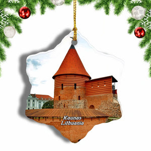 inth Fort Kaunas Lithuania Christmas Ornament 3 Inches Snow