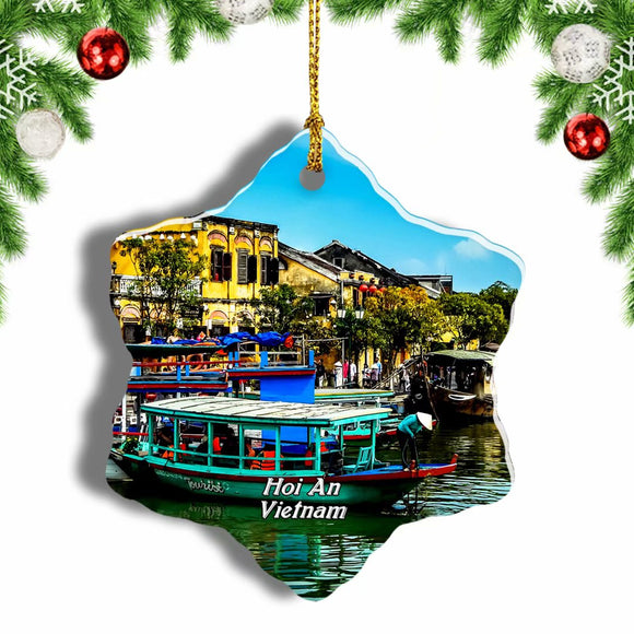 Vietnam Old Town Hoi An Christmas Ornament 3 Inches Snow