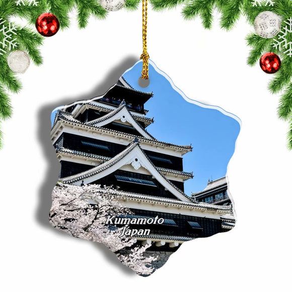 Japan Kumamoto Castle Christmas Ornament 3 Inches Snow