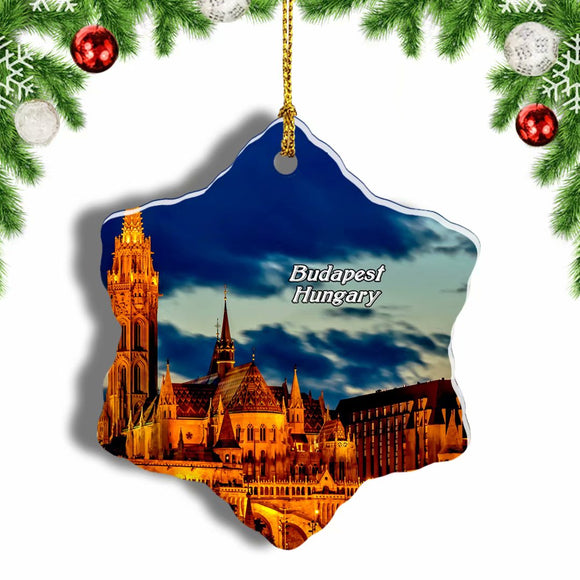 Hungary Matthias Church Budapest Christmas Ornament 3 Inches Snow