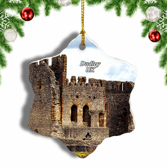 UK England Dudley Zoo and Castle Christmas Ornament 3 Inches Snow