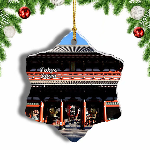 Japan Sensoji Temple Tokyo Christmas Ornament 3 Inches Snow