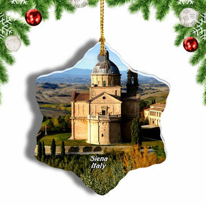 San Biagio Church Siena Italy Christmas Ornament 3 Inches Snow