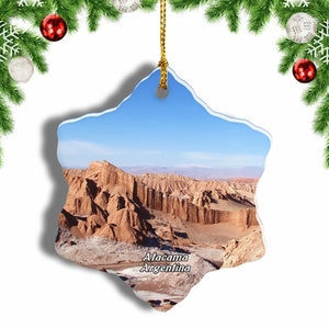 Valley Of The Moon San Pedro De Atacama Chile Christmas Ornament 3 Inches Snow