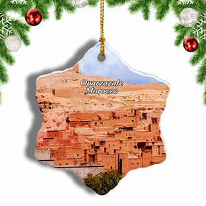 Morocco Ouarzazate Castle Christmas Ornament 3 Inches Snow