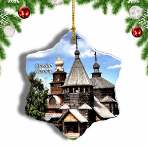 Russia Museum of Wooden Suzdal Christmas Ornament 3 Inches Snow