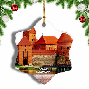 Trakai Castle Lithuania Christmas Ornament 3 Inches Snow