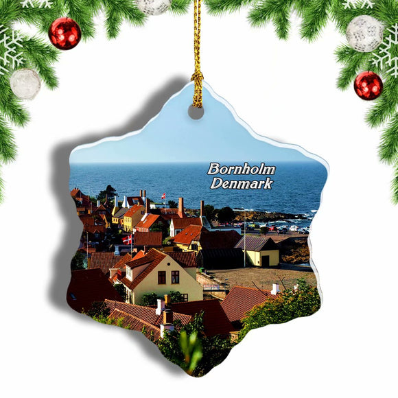 Denmark Bornholm Christmas Ornament 3 Inches Snow