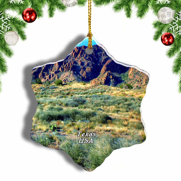 America USA Big Bend National Park Texas Christmas Ornament 3 Inches Snow