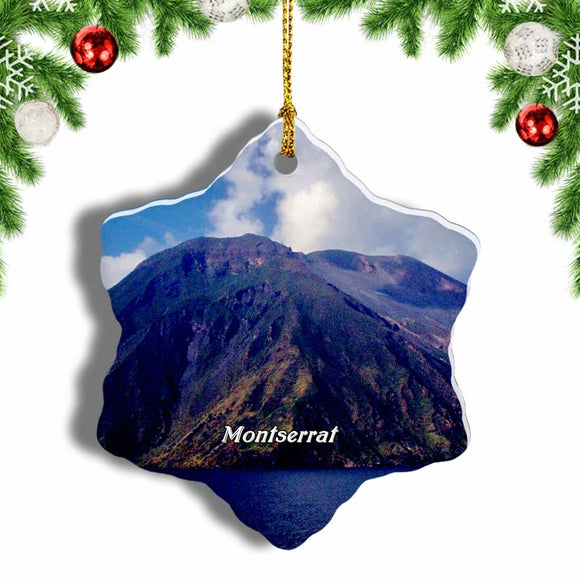 Volcanic Montserrat UK Christmas Ornament 3 Inches Snow